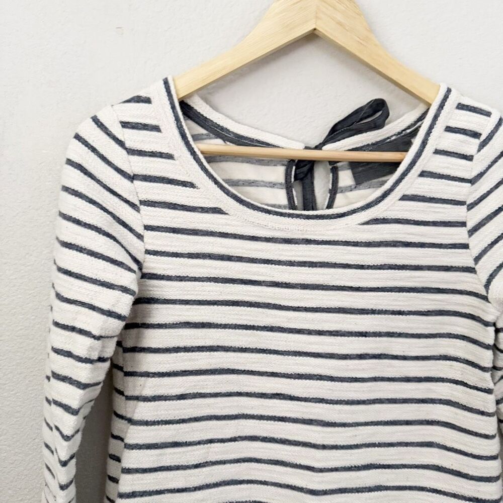 SUNDAY IN BROOKLYN x ANTHROPOLOGIE | Striped Blue Cream White Lace Bow | Medium - Picture 4 of 9